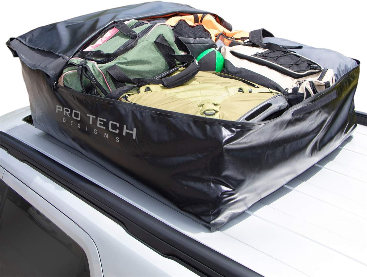 Voyager - 18 Cubic Feet Waterproof Rooftop Cargo Carrier for Top of Vehicle, Attaches With or Without Roof Rack